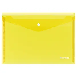 Папка-конверт на кнопке Berlingo "No Secret", А4, 200мкм, желтая