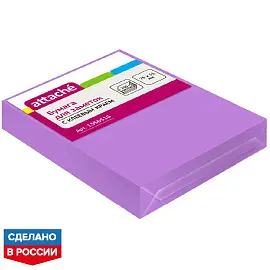 Стикеры 76х51 мм Attache неоновые фиолетовые (1 блок, 100 листов)