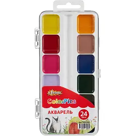 Краски акварельные №1 School ColorPics медовые 24 цвета