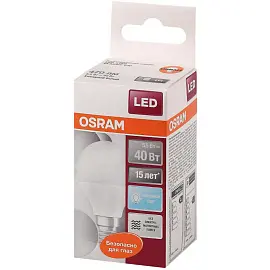 Лампа светодиодная Osram 5.5 Вт Е14 (Р, 4000 К, 470 Лм, 220 В, 4058075056923)