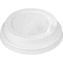 Крышка для стакана 80 мм пластиковая белая с клапаном 100 штук в упаковке Сканди Пакк