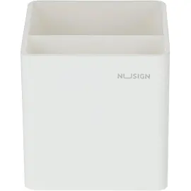 Подставка-органайзер для канцелярских принадлежностей Deli White Nusign 2 отделения белая 8.4x8.4x8.6 см