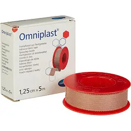 Пластырь фиксирующий Omniplast 1.25x500 см тканая основа