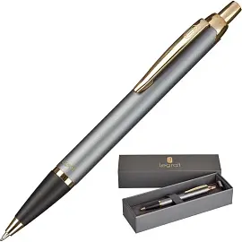 Ручка шариковая автоматическая Legraf Rouan,0,5 мм,син,золот/т/-сер корп IM