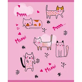 Тетрадь общая №1 School Friendly cats А5 48 листов в клетку на скрепке обложка с рисунком ВД-лак