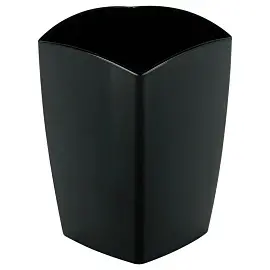 Подставка-стакан СТАММ "Тропик", пластиковая, квадратная, черная