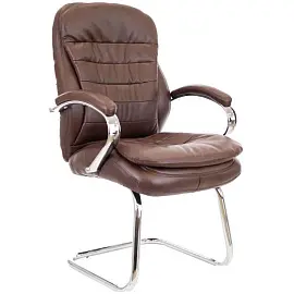 Конференц-кресло Everprof Valencia CF коричневое (экокожа, металл хромированный)