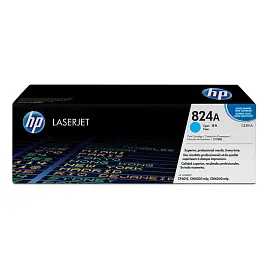 Картридж лазерный HP (CB381A) ColorLaserJet CP6015 и другие, №824A, голубой, оригинальный, ресурс 21000 страниц