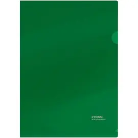 Папка-уголок СТАММ А4, 180мкм, пластик, непрозрачная, зеленая