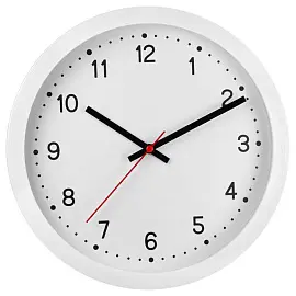 Часы настенные TROYKATIME (TROYKA) 75751701, круг, белые, белая рамка, 28х28х4см