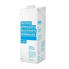 Молоко БМК ультрапастеризованное 1.5% 975 мл