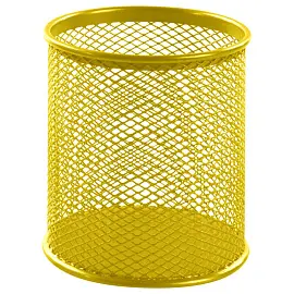 Подставка-органайзер BRAUBERG "Germanium", металлическая, круглое основание,100х89 мм, желтая, 231980