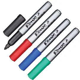Набор маркеров перманентных Комус PY2304 4 цвета (толщина линии 1-4 мм) круглый наконечник