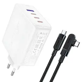 Зарядное устройство Acefast (AF-A37-WH) PD100W GaN (3xUSB-C+USB-A) белый