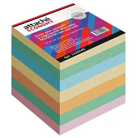 Блок для записей 90x90x90 мм в боксе разноцветный Attache Economy (плотность 65 г/кв.м)