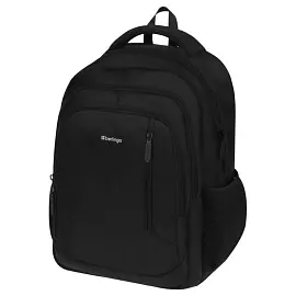 Рюкзак Berlingo City "Comfort black" 42*29*17см, 3 отделения, 3 кармана, отделение для ноутбука, USB разъем, эргономическая спинка