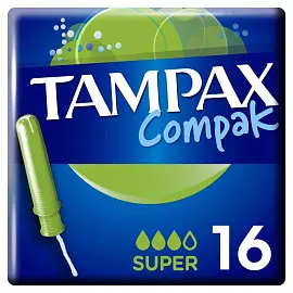 Тампоны с аппликатором Tampax Compak Super Duo (16 штук в упаковке)