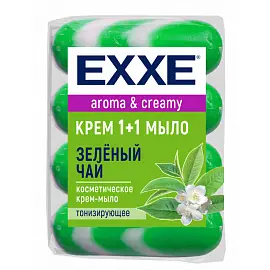 Крем-мыло Exxe 1+1 Зеленый чай 90 г (4 штуки в упаковке)