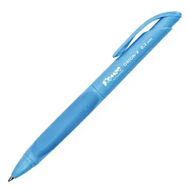 Ручка шариковая автоматическая Комус Orion-X синяя (голубой корпус, толщина линии 0.3 мм)