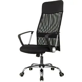 Кресло VB_EChair-508 TTW сетка/ткань/кожзам  черный хром