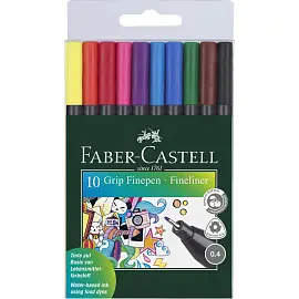 Набор капиллярных ручек Faber-Castell Grip Finepen 10 цветов