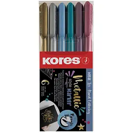 Набор маркеров Kores Metallic Style 6 цветов (толщина линии 1-5 мм)