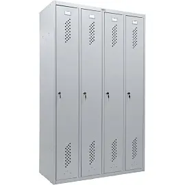 Шкаф для одежды металлический ПРАКТИК Стандарт LS-41 4-секц