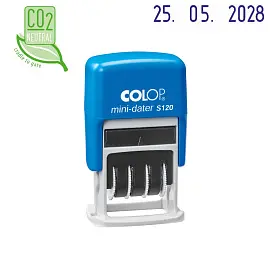 Датер автоматический пластиковый Colop S120 Bank мини (шрифт 3.8 мм, месяц обозначается цифрами, аналог 4810 Bank)