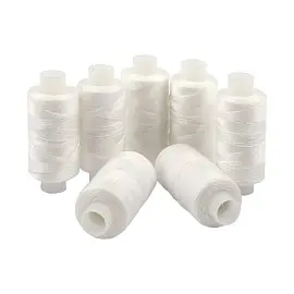 Нитки швейные армированные 70 ЛЛ №0101 белые 200 м 7 штук в упаковке