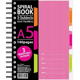 Бизнес-тетрадь Attache Selection Spiral Book A5 140 листов розовая в клетку на спирали (170x206 мм)