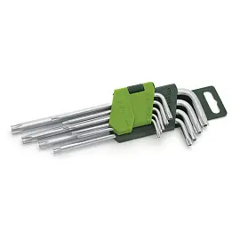 Набор ключей г-образных Т10-Т50 с отверстием 9 шт Дело Техники (563591)