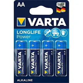 Батарейка Varta LONGLIFE POWER LR6 AA 4шт/бл Alkal 1.5V (4906) (4906121414)