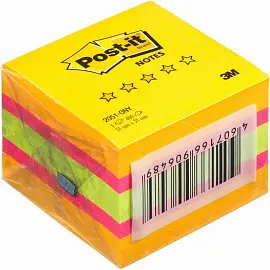 Стикеры Post-it Original Лето 51х51 мм неоновые 3 цвета (1 блок на 400 листов)