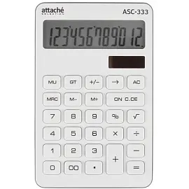 Калькулятор настольный Attache Selection ASС-333 12-разрядный белый 170x108x15 мм