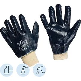 Перчатки рабочие защитные Diggerman РП хлопковые с нитрильным покрытием синие (размер 10, XL)