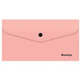 Папка-конверт на кнопке Berlingo "Instinct" С6, 200мкм, фламинго