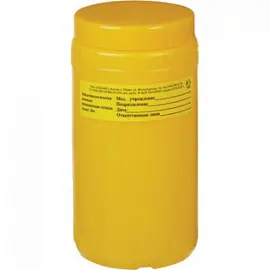 Емкость-контейнер для сбора медицинских отходов Олданс класс Б желтая 1.5 л