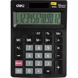 Калькулятор настольный Deli E1519A 12-разрядный черный 140x102x31 мм