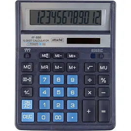 Калькулятор настольный Attache AF-888 12-разрядный синий 204x158x38 мм