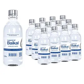 Вода питьевая Legend of Baikal газированная 0.33 л (12 штук в упаковке)