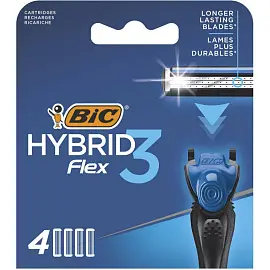 Сменные кассеты для бритья Bic Flex 3 Hybrid (4 штуки в упаковке)