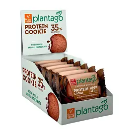 Печенье протеиновое Plantago Protein Cookie Двойной шоколад (12 штук по 40 г)