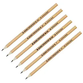Набор чернографитных карандашей (2H-2B) Красин Конструктор заточенных трехгранных (6 штук в наборе)