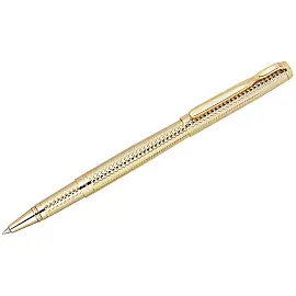Ручка-роллер Delucci "Celeste" синяя, 0,6мм, цвет корпуса - золото, подарочная упаковка