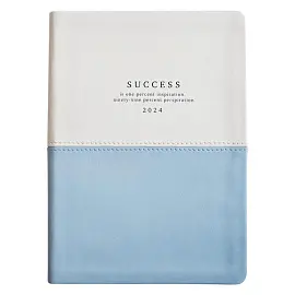 Ежедневник датированный 2024 год Infolio Success искусственная кожа А5 176 листов белый/голубой