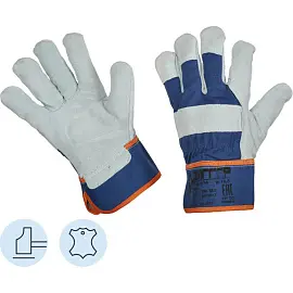 Перчатки рабочие защитные Диггер комбинированные синие/голубые (универсальный размер)
