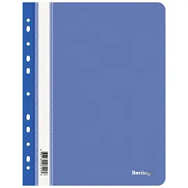 Папка-скоросшиватель пластик. перф. Berlingo, А4, 180мкм, синяя
