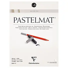 Альбом для пастели, 12л., 300*400мм, на склейке Clairefontaine "Pastelmat", 360г/м2, бархат, белый