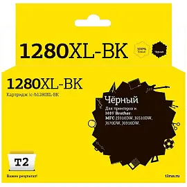 Картридж струйный T2 LC1280XL-BK IC-B1280XL-BK для Brother черный совместимый
