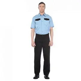 Рубашка для охранника с короткими рукавами голубая (размер 56-58, рост 170-176)